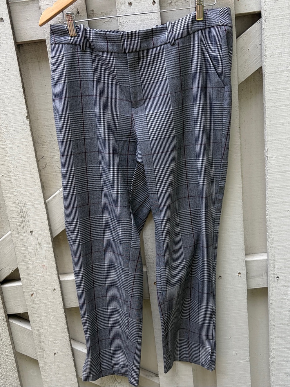 A New Day Gray Glen Plaid Ankle Trousers Pants Size 12 VGUC
